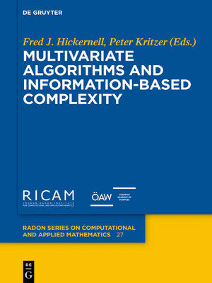 cover image of Multivariate Algorithms and Information-Based Complexity